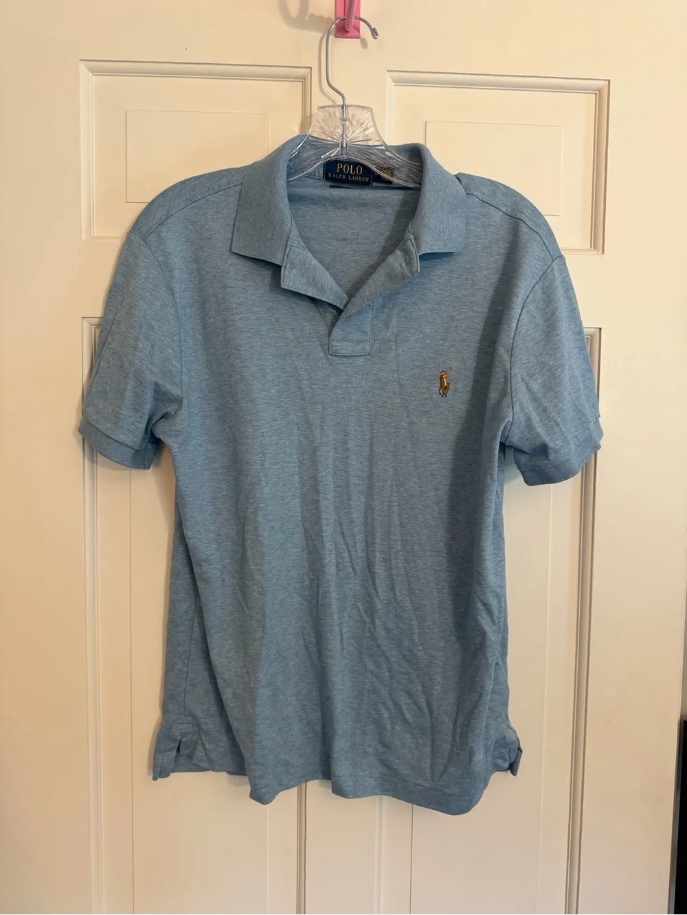 Polo Ralph Lauren Slim Fit Knit Polo Stretchy Blue Size Small